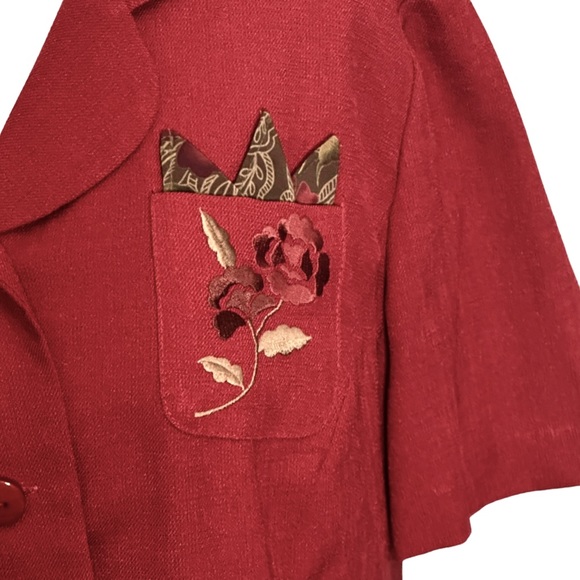 3/$10 Koret Blazer 16P Red Short Sleeve Jacket - Picture 3 of 8